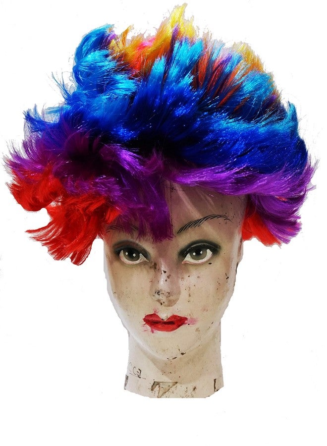 ARTBOX Multi Coloured Hair Wig for Ladies Gents Teenager and Kids Free Size, Best for Holi and Stage Drama Show - Image 1
